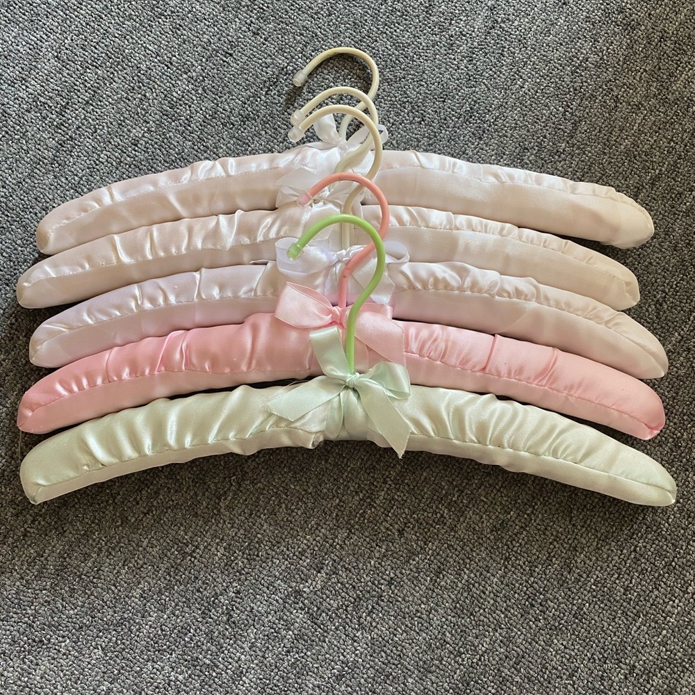 NOT AVAILABLE. 5 Satin Hangers